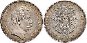 5 Mark 黑森-达姆施塔特 (1806 - 1918) 銀 路德维希三世 (黑森大公)