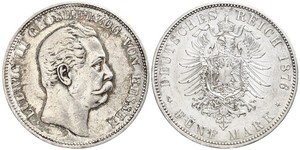 5 Mark 黑森-达姆施塔特 (1806 - 1918) 銀 路德维希三世 (黑森大公)