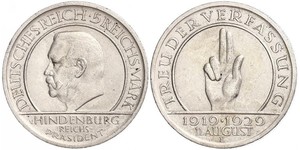 5 Mark / 5 Reichsmark République de Weimar (1918-1933) Argent Paul von Hindenburg