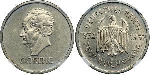 5 Mark / 5 Reichsmark République de Weimar (1918-1933) Argent 