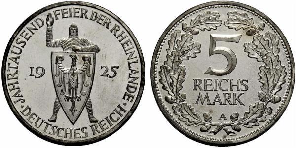 5 Mark / 5 Reichsmark République de Weimar (1918-1933) Argent 