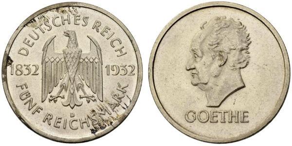 5 Mark / 5 Reichsmark République de Weimar (1918-1933) Argent 