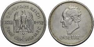 5 Mark / 5 Reichsmark Repubblica di Weimar (1918-1933) Argento 
