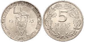 5 Mark / 5 Reichsmark Repubblica di Weimar (1918-1933) Argento 