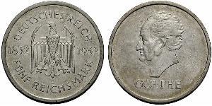 5 Mark / 5 Reichsmark Repubblica di Weimar (1918-1933) Argento 