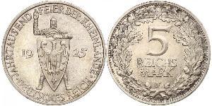 5 Mark / 5 Reichsmark Repubblica di Weimar (1918-1933) Argento 