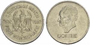 5 Mark / 5 Reichsmark Repubblica di Weimar (1918-1933) Argento 
