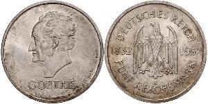 5 Mark / 5 Reichsmark Repubblica di Weimar (1918-1933) Argento 