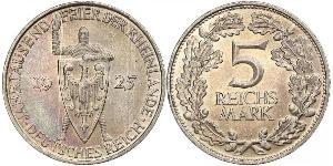 5 Mark / 5 Reichsmark Repubblica di Weimar (1918-1933) Argento 