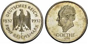 5 Mark / 5 Reichsmark Repubblica di Weimar (1918-1933) Argento 