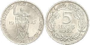 5 Mark / 5 Reichsmark Repubblica di Weimar (1918-1933) Argento 