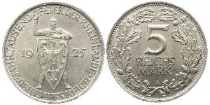 5 Mark / 5 Reichsmark Repubblica di Weimar (1918-1933) Argento 