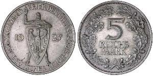 5 Mark / 5 Reichsmark Repubblica di Weimar (1918-1933) Argento 