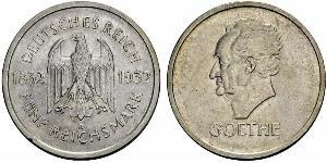 5 Mark / 5 Reichsmark Repubblica di Weimar (1918-1933) Argento 