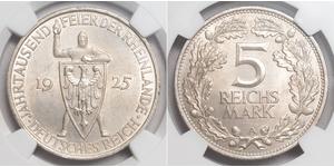 5 Mark / 5 Reichsmark Repubblica di Weimar (1918-1933) Argento 