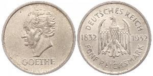 5 Mark / 5 Reichsmark Repubblica di Weimar (1918-1933) Argento 