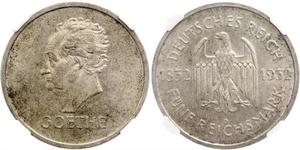 5 Mark / 5 Reichsmark Repubblica di Weimar (1918-1933) Argento 