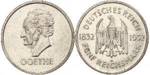 5 Mark / 5 Reichsmark Repubblica di Weimar (1918-1933) Argento 