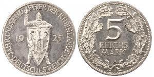 5 Mark / 5 Reichsmark Repubblica di Weimar (1918-1933) Argento 