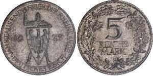 5 Mark / 5 Reichsmark República de Weimar (1918-1933) Plata 