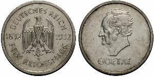 5 Mark / 5 Reichsmark República de Weimar (1918-1933) Plata 