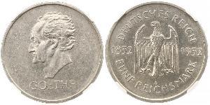 5 Mark / 5 Reichsmark República de Weimar (1918-1933) Plata 