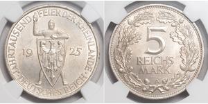 5 Mark / 5 Reichsmark República de Weimar (1918-1933) Plata 