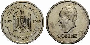 5 Mark / 5 Reichsmark República de Weimar (1918-1933) Plata 