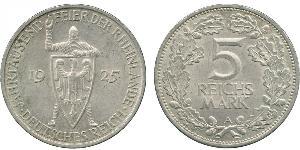 5 Mark / 5 Reichsmark República de Weimar (1918-1933) Plata 