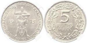 5 Mark / 5 Reichsmark Weimarer Republik (1918-1933) Silber 