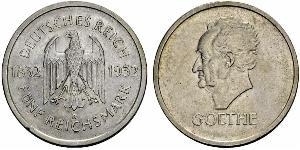 5 Mark / 5 Reichsmark Weimarer Republik (1918-1933) Silber 