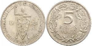 5 Mark / 5 Reichsmark Weimarer Republik (1918-1933) Silber 