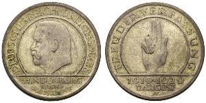 5 Mark / 5 Reichsmark Weimarer Republik (1918-1933) Silber Paul von Hindenburg