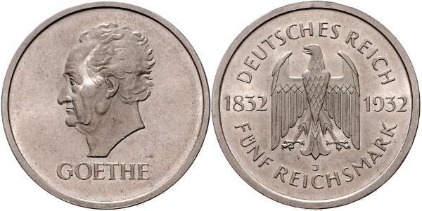 5 Mark / 5 Reichsmark Weimarer Republik (1918-1933) Silber 