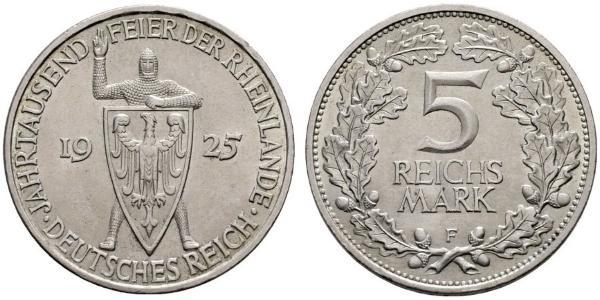 5 Mark / 5 Reichsmark Weimarer Republik (1918-1933) Silber 