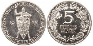 5 Mark / 5 Reichsmark Weimar Republic (1918-1933) Silver 