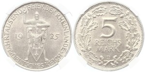 5 Mark / 5 Reichsmark Weimar Republic (1918-1933) Silver 