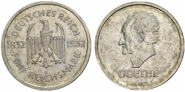 5 Mark / 5 Reichsmark Weimar Republic (1918-1933) Silver 