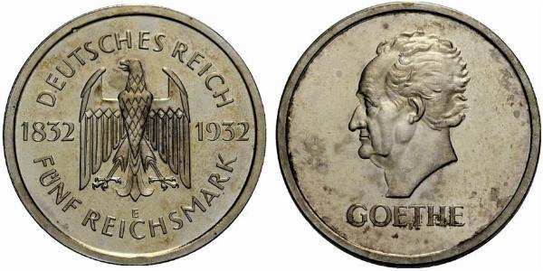 5 Mark / 5 Reichsmark Weimar Republic (1918-1933) Silver 