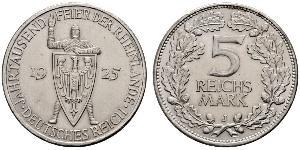 5 Mark / 5 Reichsmark 魏瑪共和國 (1919 - 1933) 銀 
