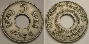 5 Mill Palästina Kupfer/Nickel 