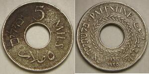 5 Mill Palästina Kupfer/Nickel 