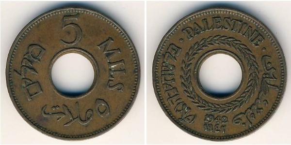 5 Mill Palästina Kupfer/Nickel 