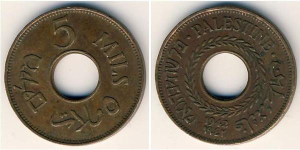5 Mill Palästina Kupfer/Nickel 