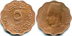 5 Millieme Arab Republic of Egypt  (1953 - ) Copper 