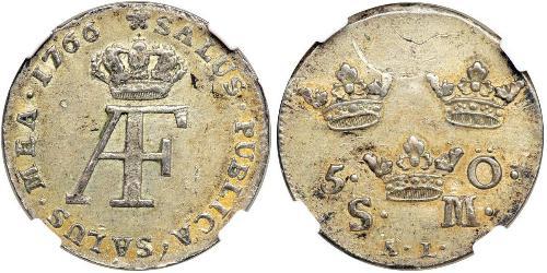 5 Ore Svezia Argento Adolf Frederick of Sweden (1710 - 1771)