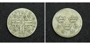 5 Ore Suède Billon Argent Frédéric Ier de Suède (1676 -1751)