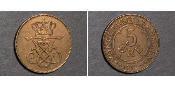 5 Ore Danemark Bronze 