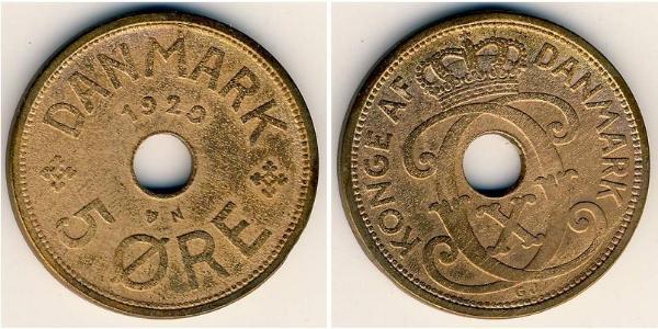 5 Ore Danemark Bronze Christian X de Danemark (1870 - 1947)