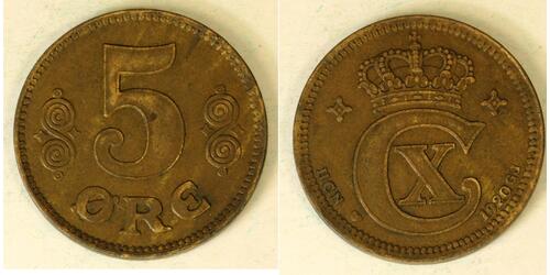5 Ore Dänemark Bronze Christian X. (1870 - 1947)
